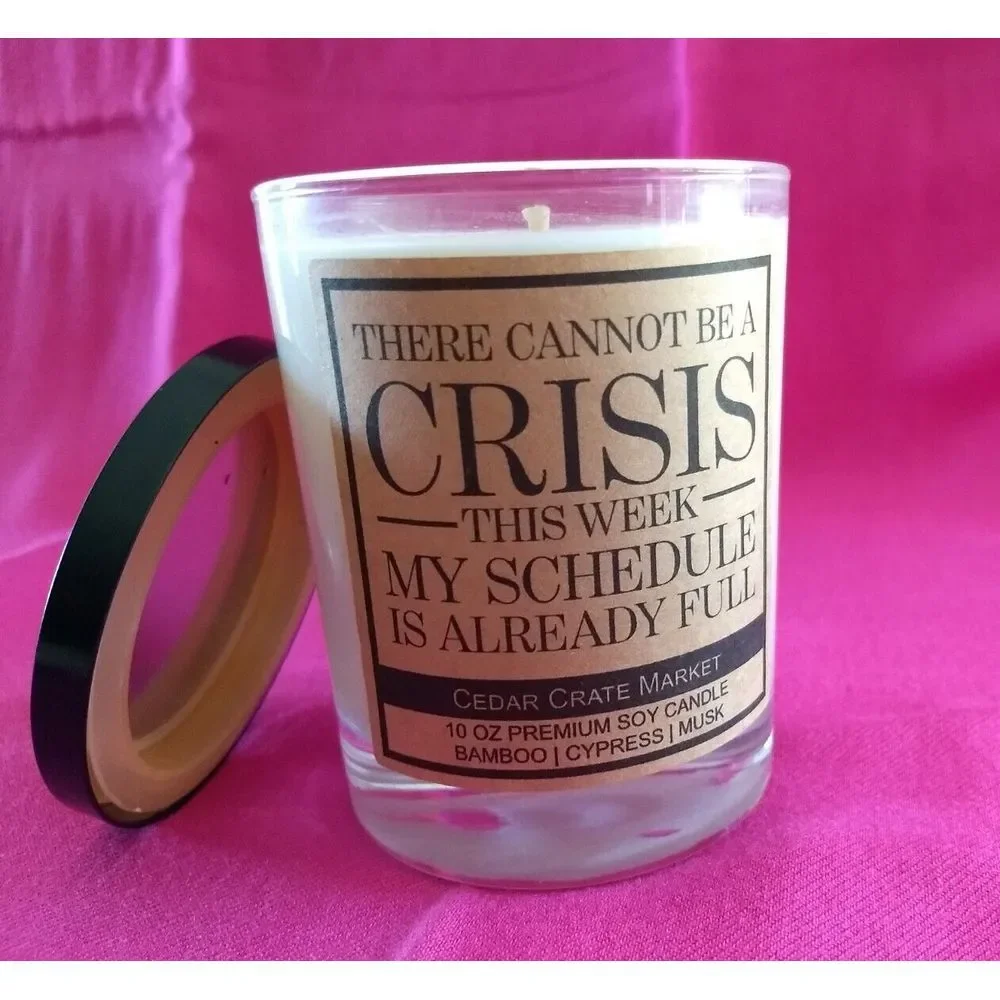 Cedar Crate Market Candle Premium Soy Wax There Cannot Be A Crisis This Week NEW